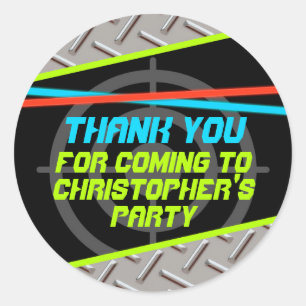 Laser Tag Boys Birthday Party Favour Name Thank Yo