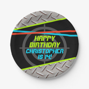 Laser Tag Boys Birthday Party Personalised Paper Plate