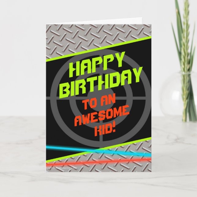 Laser Tag Custom Boys Birthday Greeting Card (Front)