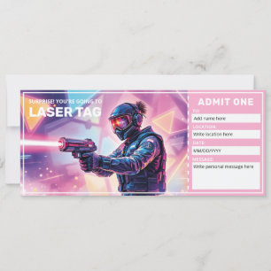 Laser Tag Gift Certificate  Invitation