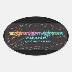 Laser Tag Letters Thank You Favour Sticker