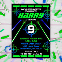 Laser Tag Neon Green and Blue Beams Birthday Party