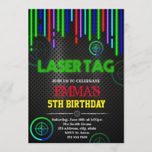 Laser tag party invitation
