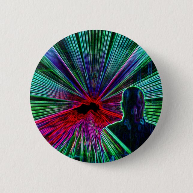 Lasers on DJ button / badge (Front)