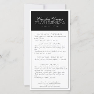 Lash Aftercare Black & White Simple Modern Design Thank You Card