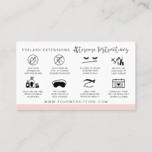 Lash Aftercare Instructions Add Your Logo Modern   Business Card