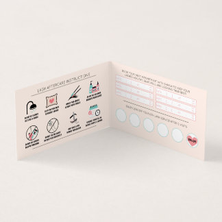 Lash Aftercare Instructions & Appointment Loyalty Business Card