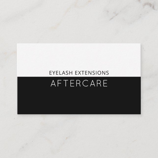 Lash Aftercare Instructions Business Card (Front)