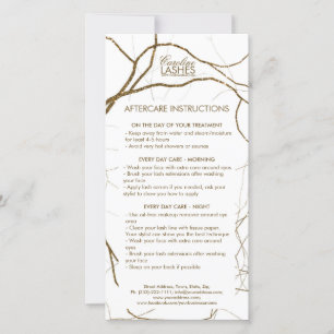 Lash Aftercare Instructions Golden Plant Roots Thank You Card