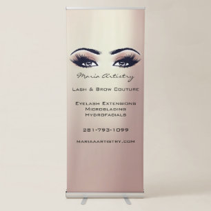 Lash And Brow Culture Rose Gold Eyes Blush1 Retractable Banner