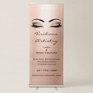 Lash And Brow Culture Rose Gold Eyes Brows 1 Retractable Banner