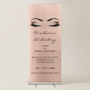 Lash And Brow Culture Rose Gold Eyes Brows Retractable Banner