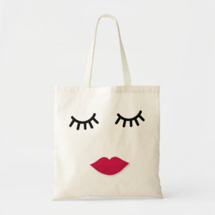 Lash and Red Lip Sweet Girl Portrait Tote Bag