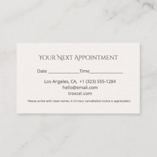 Lash Appointment Card Elegant Design