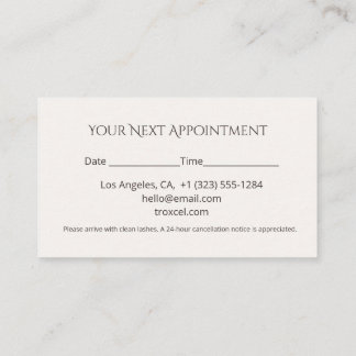 Lash Appointment Card Elegant Design
