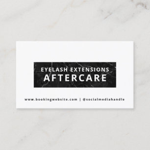 Lash Artist Aftercare Instructions Card