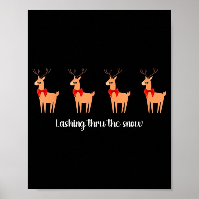 Lash Artist Christmas Reindeer Esthetician Eyelash Poster (Front)