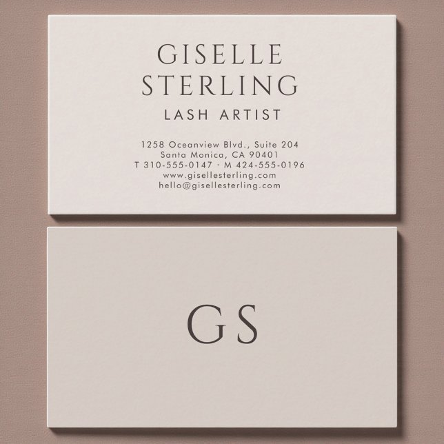 Lash Artist Minimalist Luxury Neutral Modern Business Card (Creator Uploaded)