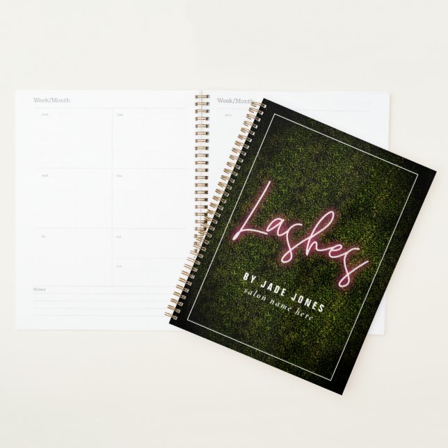 Lash Artist Neon Boxwood Cosmetologist Planner (Display)