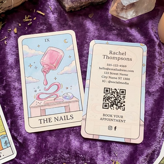 Lash Artist Pastel Tarot QR Code Business Card (Creator Uploaded)
