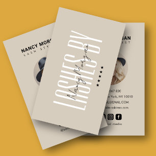 Lash Artist Profile Picture Biege Business Card
