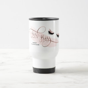 Lash Boss Long Beautiful Lashes Glitter Rose Gold Travel Mug