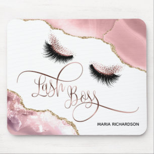 Lash Boss Makeup Eyebrow Eyes Lashes Blush pink Mouse Mat