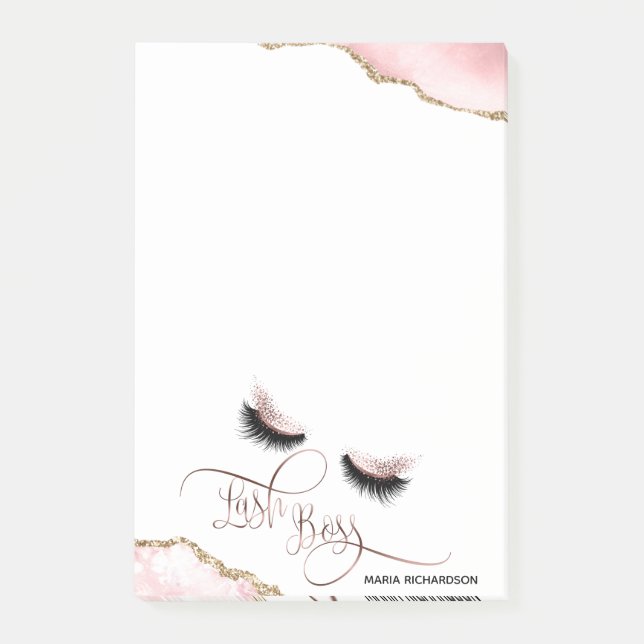 Lash Boss Makeup Eyebrow Eyes Lashes Blush pink Post-it Notes (Front)