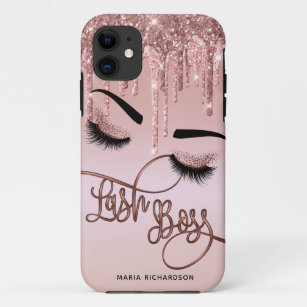 Lash Boss Makeup Eyebrow Eyes Lashes Dripping Gold Case-Mate iPhone Case