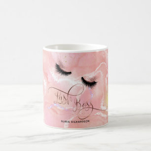 Lash Boss Makeup Eyebrow Eyes Lashes Dripping Gold Coffee Mug
