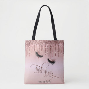 Lash Boss Makeup Eyebrow Eyes Lashes Dripping Gold Tote Bag