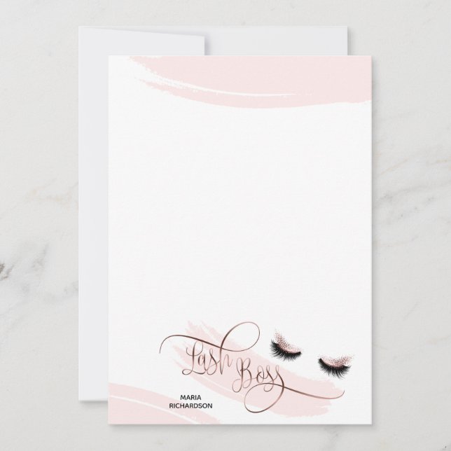 Lash Boss Makeup Eyebrow Eyes Lashes Rose Gold Card (Front)
