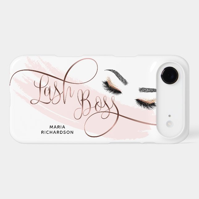 Lash Boss Makeup Eyebrow Eyes Lashes Rose Gold Case-Mate iPhone Case (Back (Horizontal))