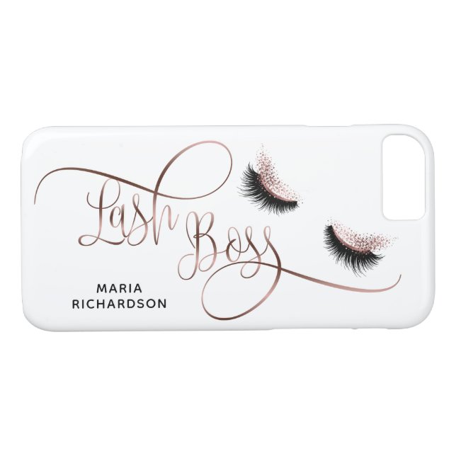Lash Boss Makeup Eyebrow Eyes Lashes Rose Gold Case-Mate iPhone Case (Back (Horizontal))