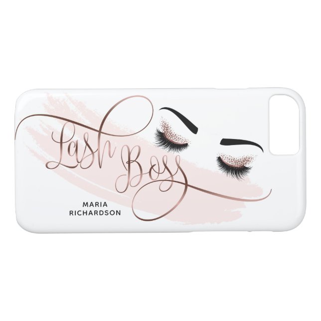 Lash Boss Makeup Eyebrow Eyes Lashes Rose Gold Case-Mate iPhone Case (Back (Horizontal))