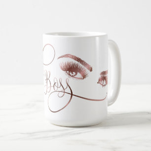 Lash Boss Makeup Eyebrow Eyes Lashes Rose Gold Coffee Mug
