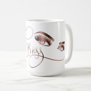 Lash Boss Makeup Eyebrow Eyes Lashes Rose Gold Coffee Mug