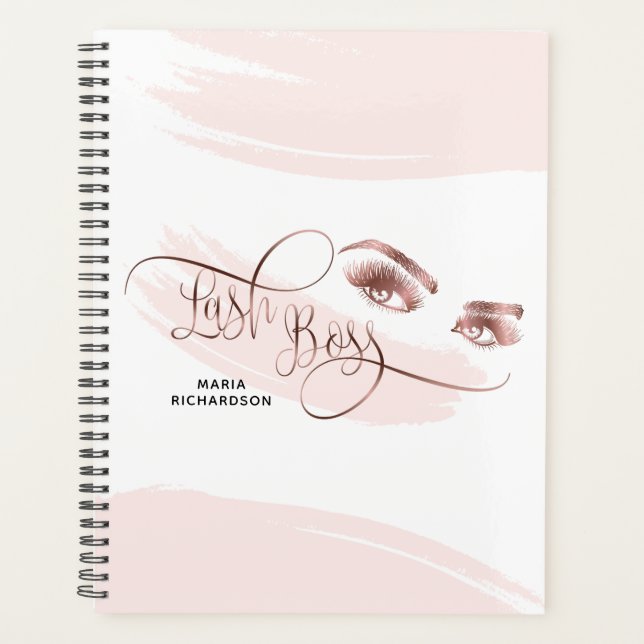 Lash Boss Makeup Eyebrow Eyes Lashes Rose Gold Planner (Front)