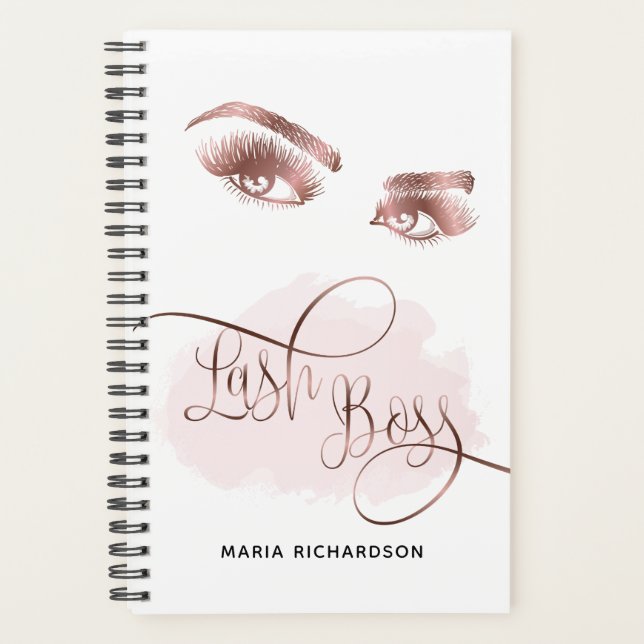 Lash Boss Makeup Eyebrow Eyes Lashes Rose Gold Planner (Front)