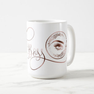 Lash Boss Makeup Eyebrow Lashes Rose Gold Floral Coffee Mug
