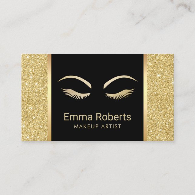Lash & Brow Makeup Artist Gold Glitter Appointment (Front)