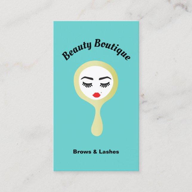 Lash & Brow Makeup Artist Modern Beauty Salon Business Card (Front)