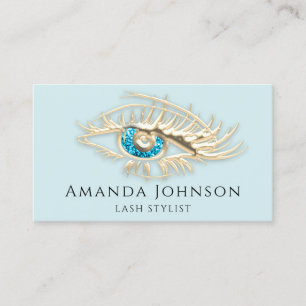 Lash Brows Makeup Logo Blue Eye Qr Code Pink Blue Business Card
