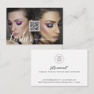 Lash business card with QR code and photos