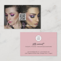 Lash business card with QR code and photos