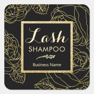 Lash Cleaner Black Gold Botanical Beauty Salon  Square Sticker