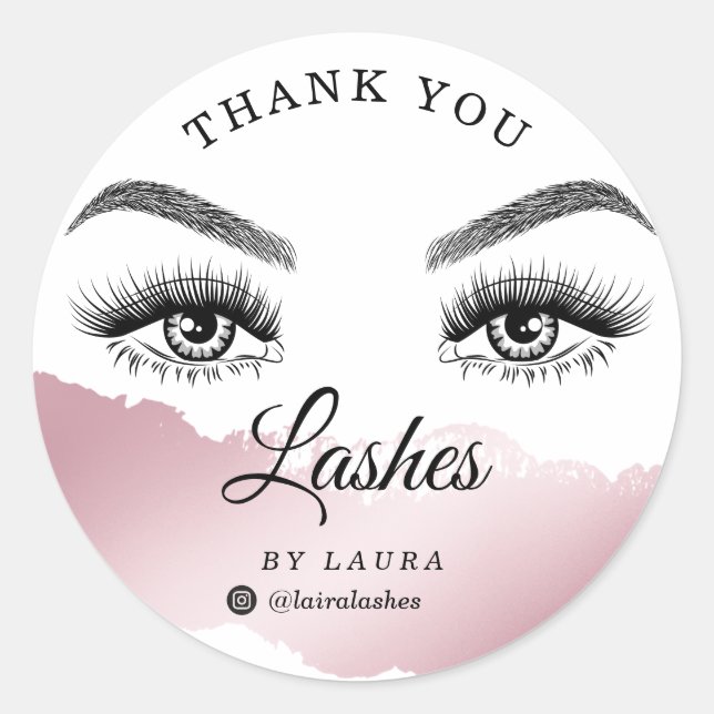 lash cleaner eyes brows thank you classic round sticker (Front)