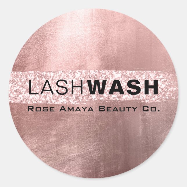 Lash Cleaner Pink Glitter Abstract Custom Label (Front)