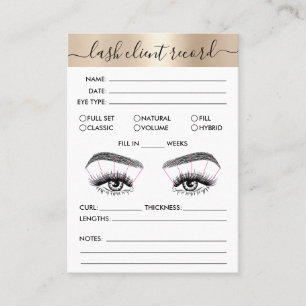 Lash Client Record Add Logo Simple Modern Minimal  Business Card