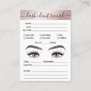 Lash Client Record Add Logo Simple Modern Minimal  Business Card